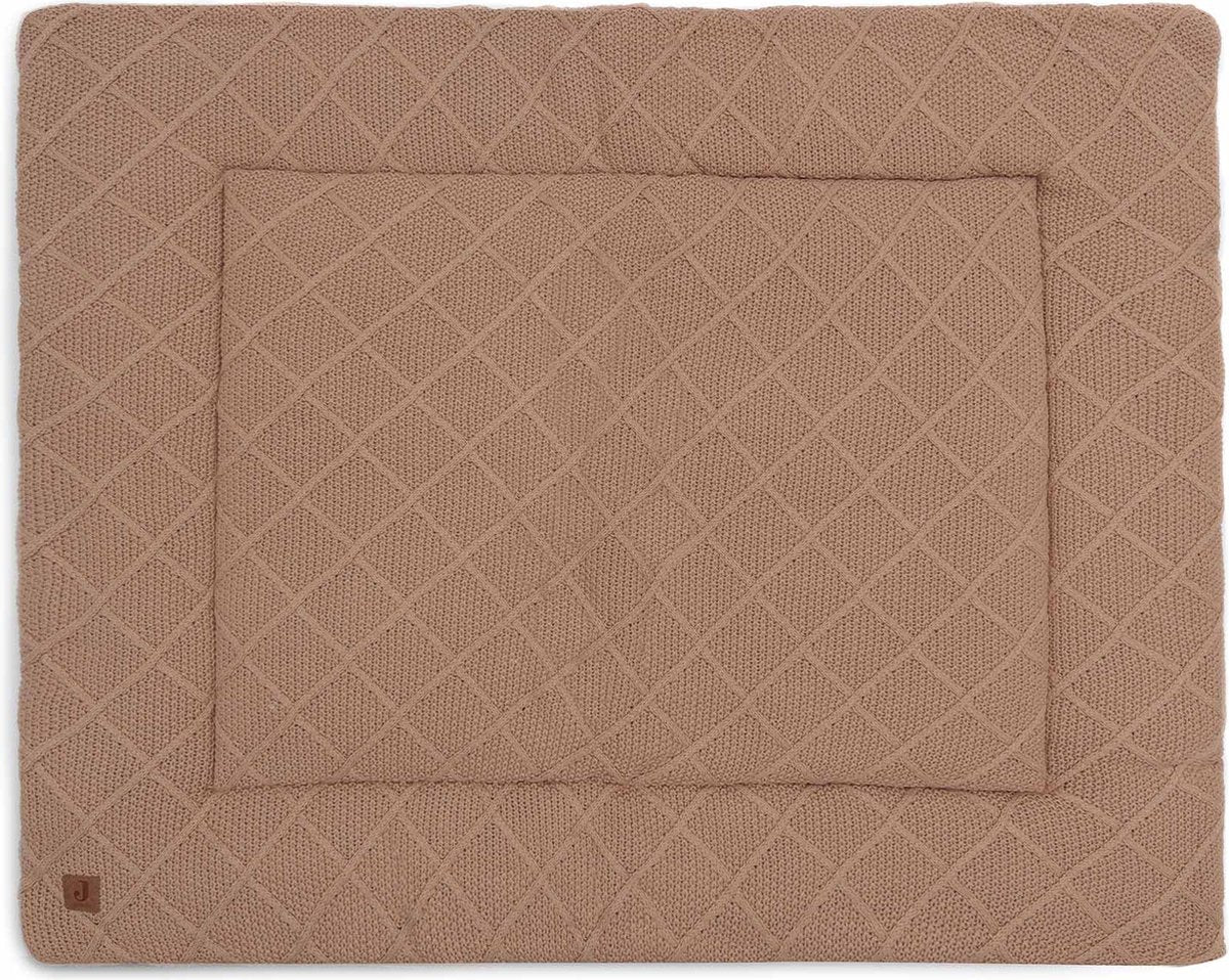 Jollein - tapis de parc 75x95cm - tapis de jeu bébé - biscuit tricot à carreaux