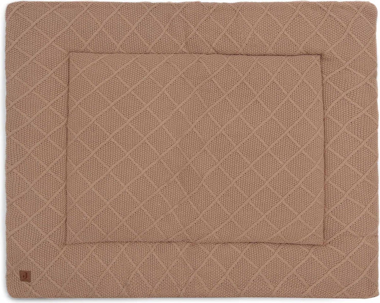 Jollein - tapis de parc 75x95cm - tapis de jeu bébé - biscuit tricot à carreaux