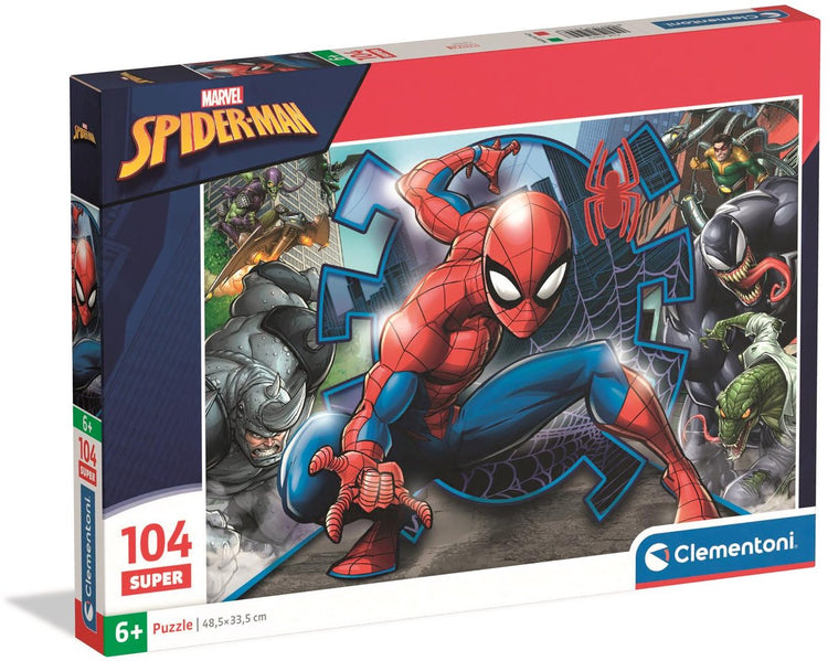 Clementoni - puzzle - 104 pièces - super spider-man - puzzle enfant - à partir de 6 ans