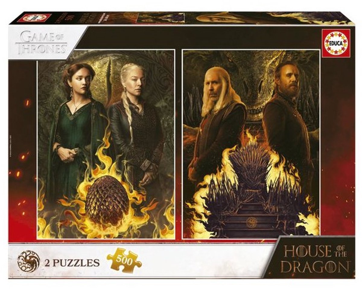 Educa eudca - puzzle - 2 x 500 pièces - maison du dragon