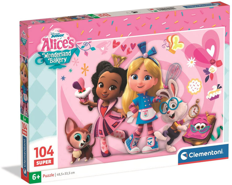 Clementoni - puzzle - 104 pièces - boulangerie super alice disney - puzzle enfant - à partir de 6 ans