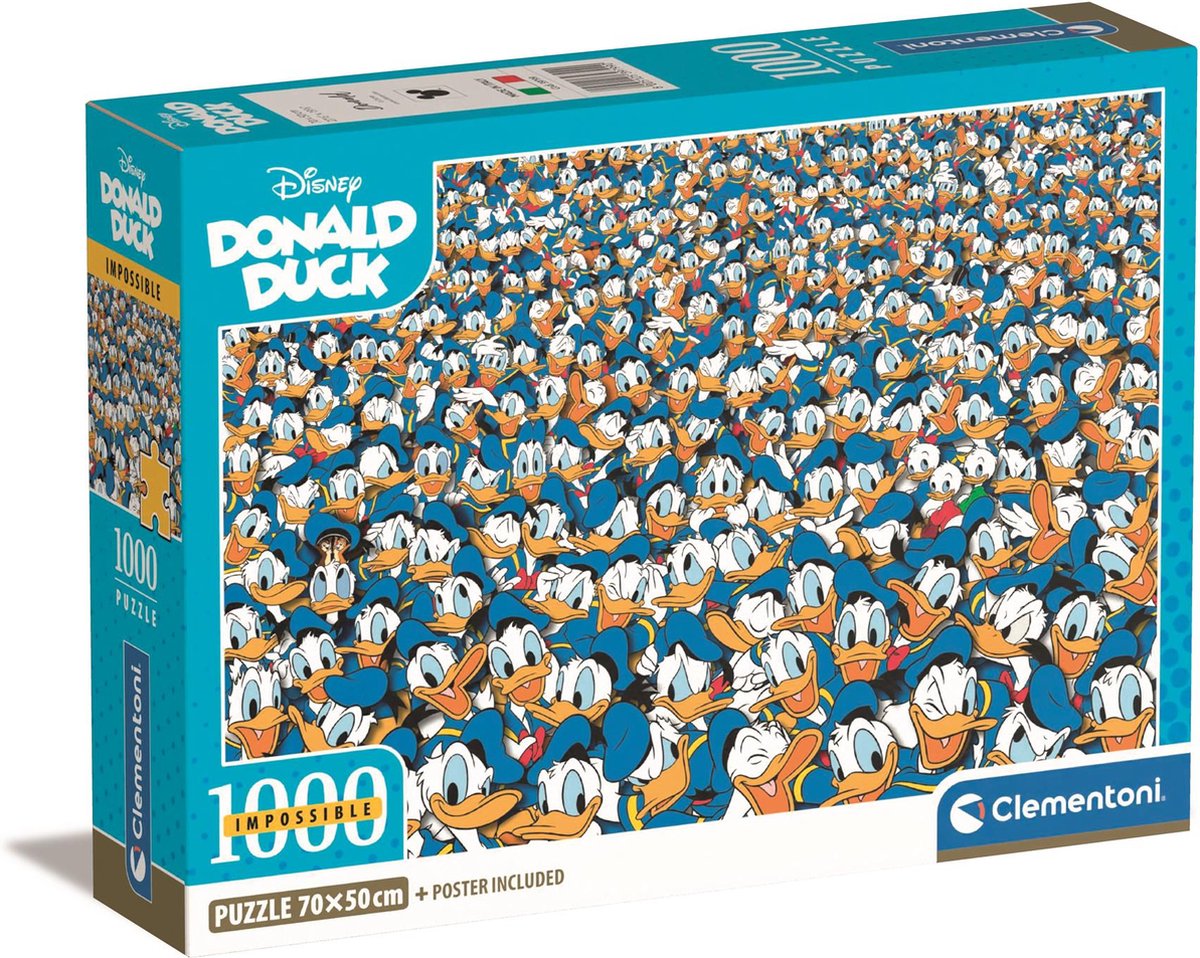 Clementoni - puzzle - 1000 pièces - impossible Donald Duck Compact - à partir de 14 ans