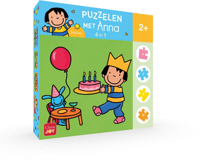Clavis fait des puzzles avec Anna. Émotions de puzzle 4 en 1