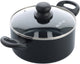 Casserole en céramique Kochstar Essenz - avec couvercle - 20 cm - 2,7 l - sans PFAS - poêle à induction - poêle à induction - revêtement antiadhésif en céramique - poignée de refroidissement - va au four jusqu'à 130° C - noir