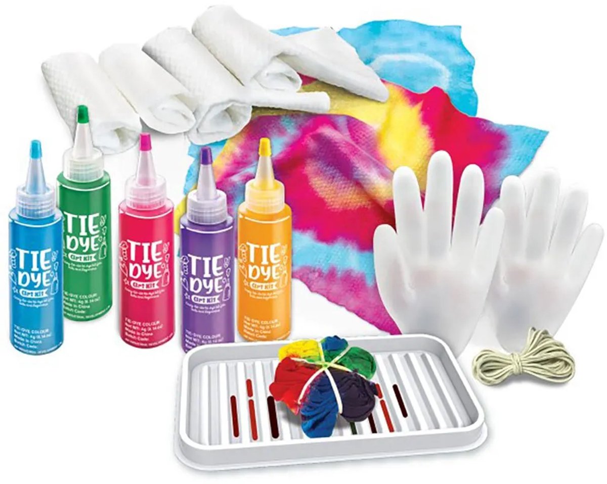 4m crafts - créez votre propre art tie dye - 7 pièces - paquet de loisirs - kit d'art kidzmaker - 8+