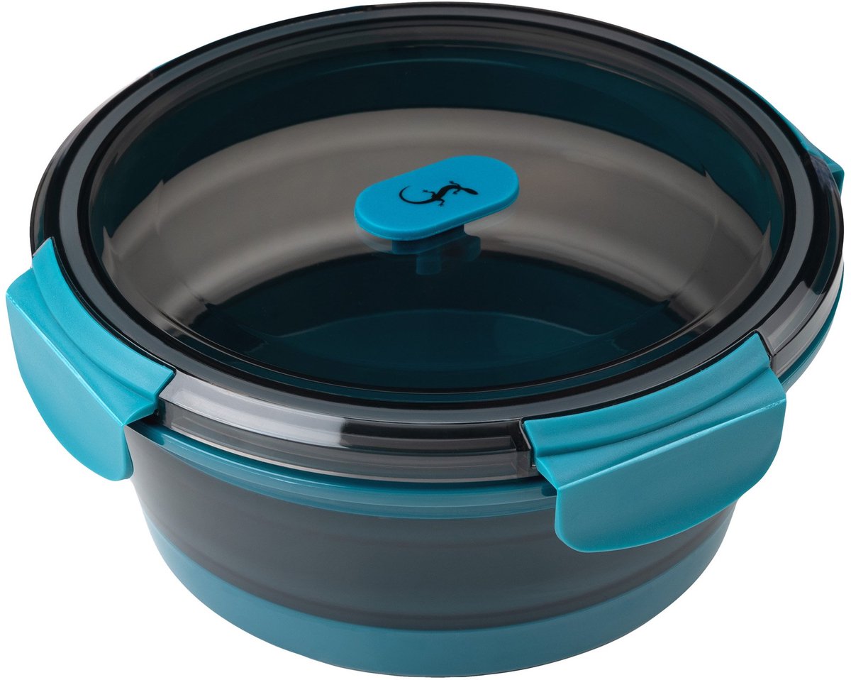 Lurch up down boîte à lunch pliable ronde en silicone pp pétrole 800ml