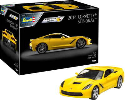 Revell - Kit de construction de véhicules militaires - 07825 Corvette Stingray 2014 - Plastique Easy Click - 1:25 - Maquette
