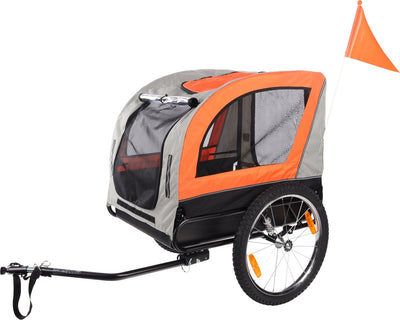 Remorque à vélo Flamingo Jolene – gris orange, 77,5 × 58 × 67 cm | convient pour vélo e-bike – capacité de charge jusqu'à 40 kg !