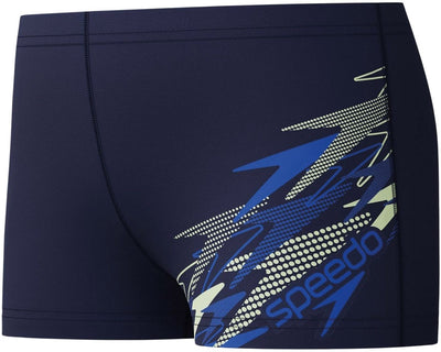 Speedo medley logo aqua shorts garçons maillot de bain de sport - bleu marine
