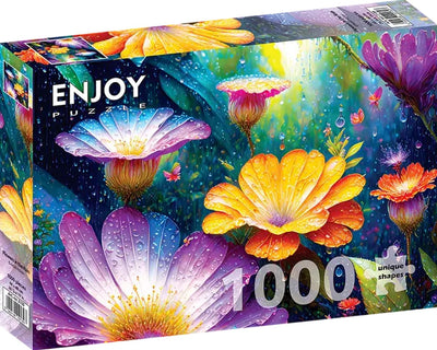 Profitez du puzzle Fleurs sous la pluie - 1000 pièces pour adultes.