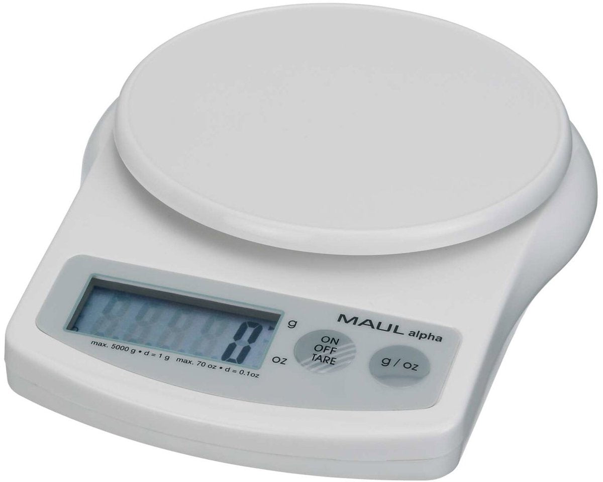 Balance à lettres Maul alpha 5 kg - blanc - plastique - 1 pièce - 18,8 x 14,1 x 3,7 cm -