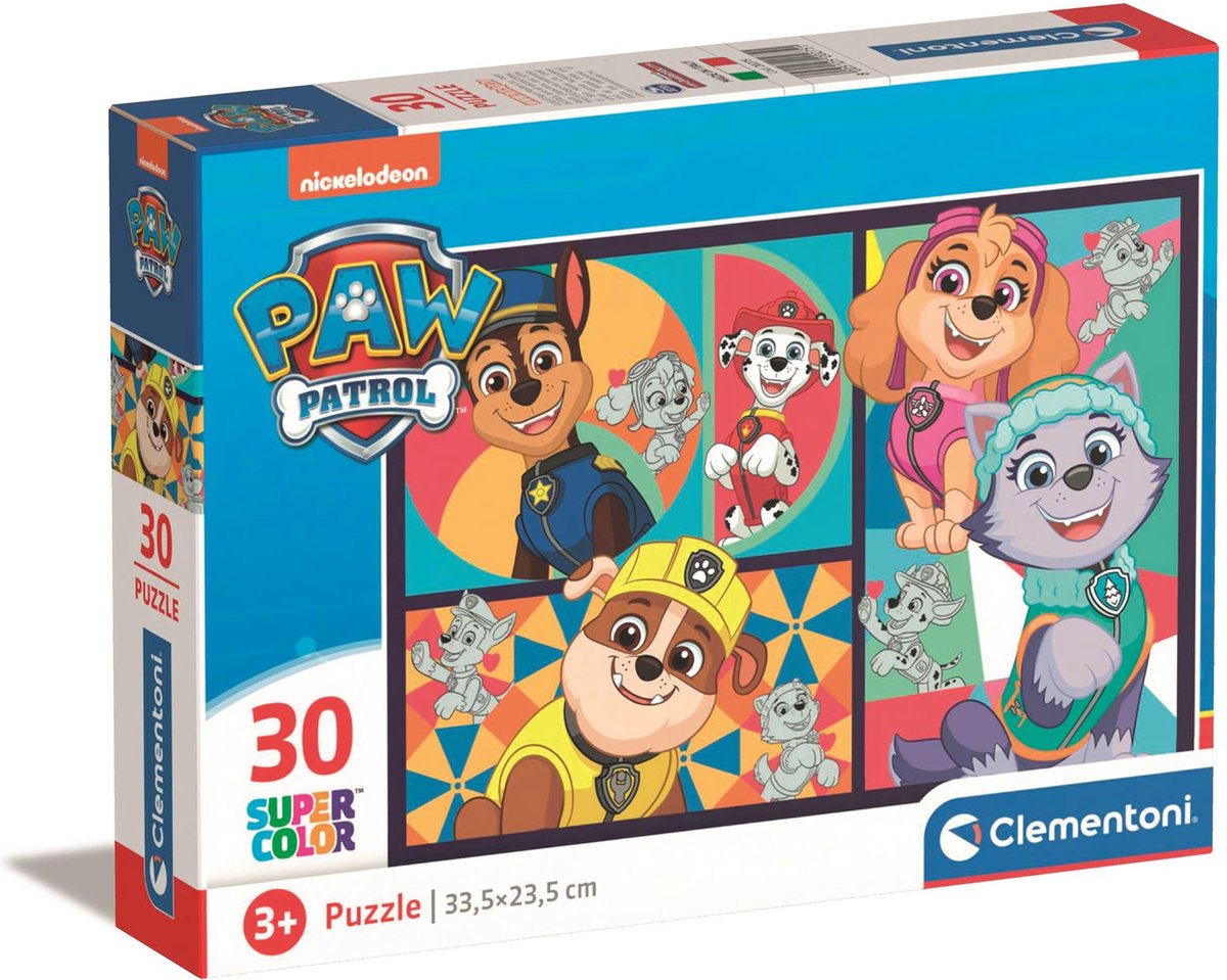 Clementoni - puzzle - 30 pièces - patte patrouille - puzzle enfant - à partir de 3 ans