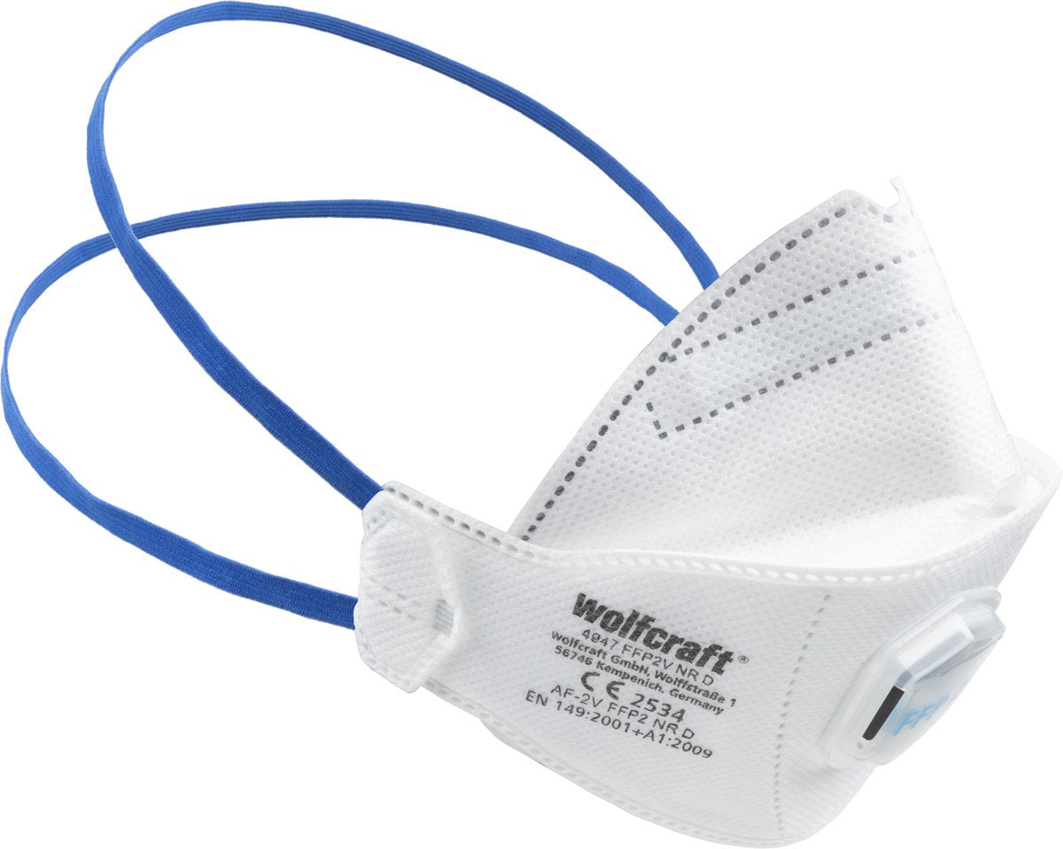 Wolfcraft - masque anti-poussière 2 pièces - masques pliants avec valve ffp2 - 4947000