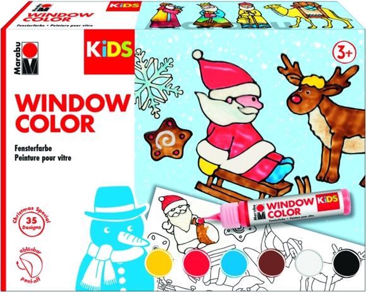 Couleur de la fenêtre Marabu, ensemble de couleurs de Noël