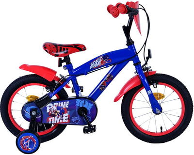 Sonic Prime Prime Child's Bike Boys 14 pouces Blue Red Two Hand freins