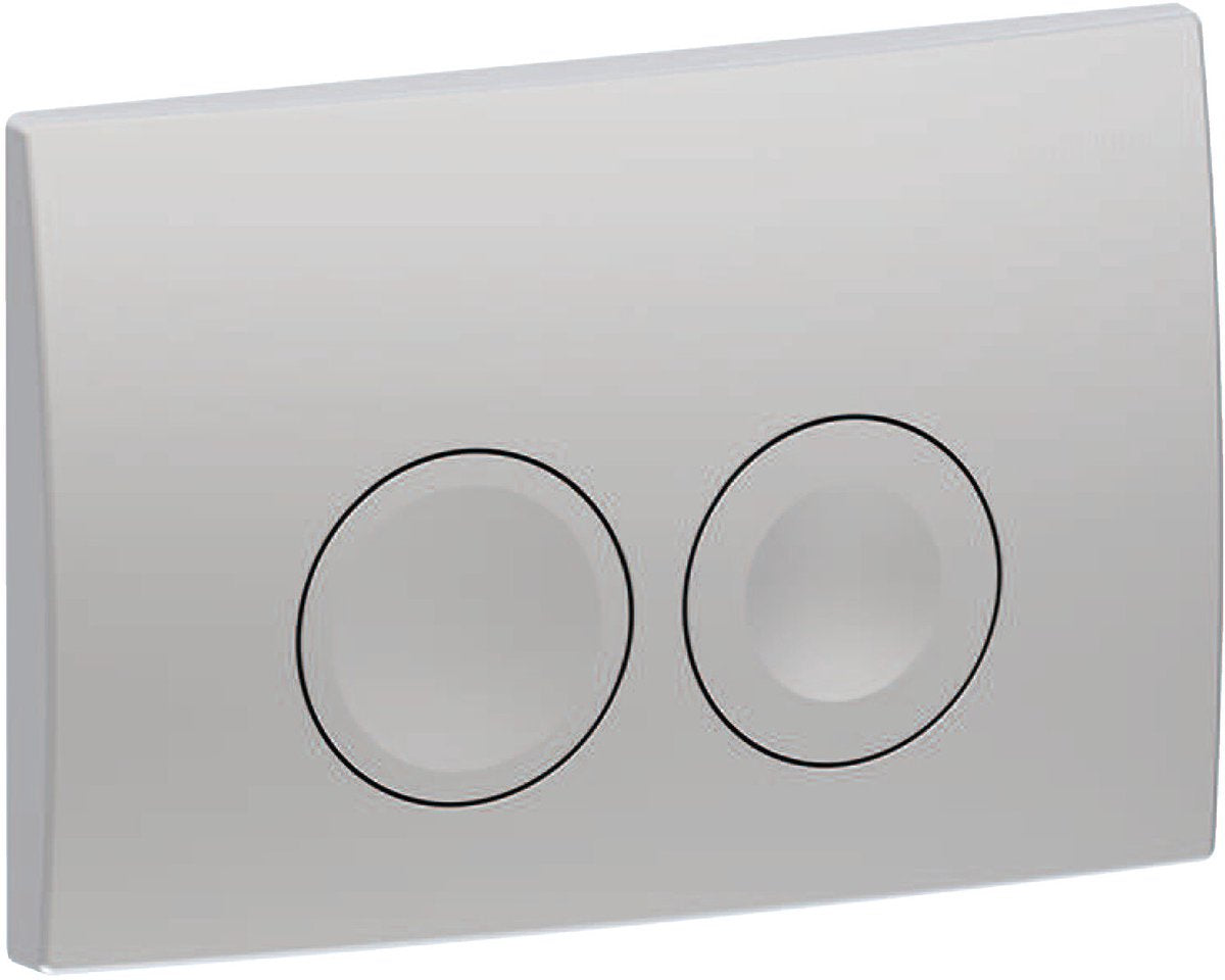 Plaque de commande Geberit delta25 - affleurante 2 boutons - boutons ronds - chrome mat