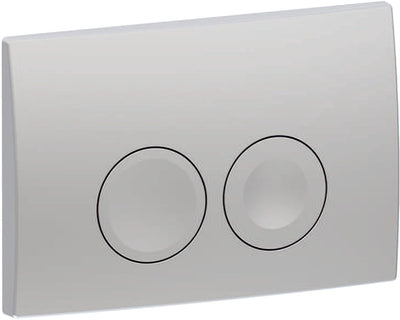 Plaque de commande Geberit delta25 - affleurante 2 boutons - boutons ronds - chrome mat