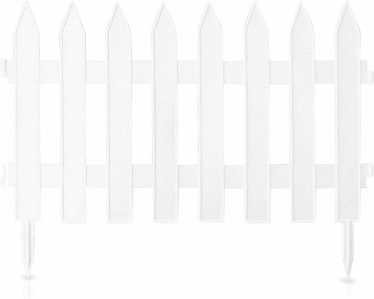 Portails de jardin Prosperplast - 7x pièces - plastique - 320 cm - blanc - bordure - clôture de jardin