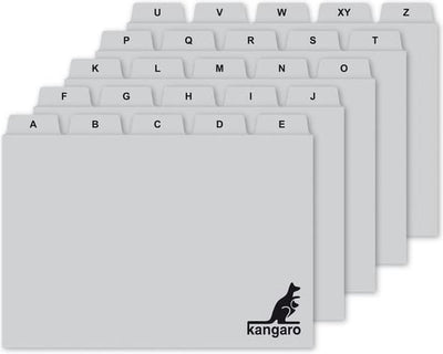 Cartes à onglets Kangaro - gris - 210x150 160mm - alphabet - 4az