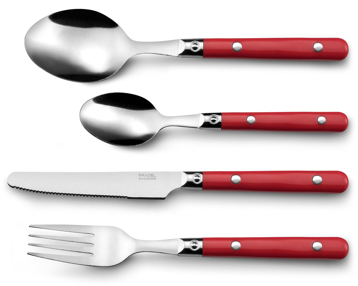 Amefa set de couverts saxo rouge bicolore 16 pièces (25 cm)
