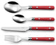 Amefa set de couverts saxo rouge bicolore 16 pièces (25 cm)