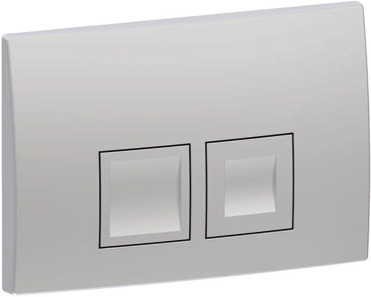 Plaque de commande Geberit delta25 - 2 boutons affleurants - boutons rectangulaires - chrome mat