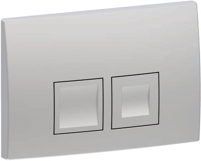 Plaque de commande Geberit delta25 - 2 boutons affleurants - boutons rectangulaires - chrome mat