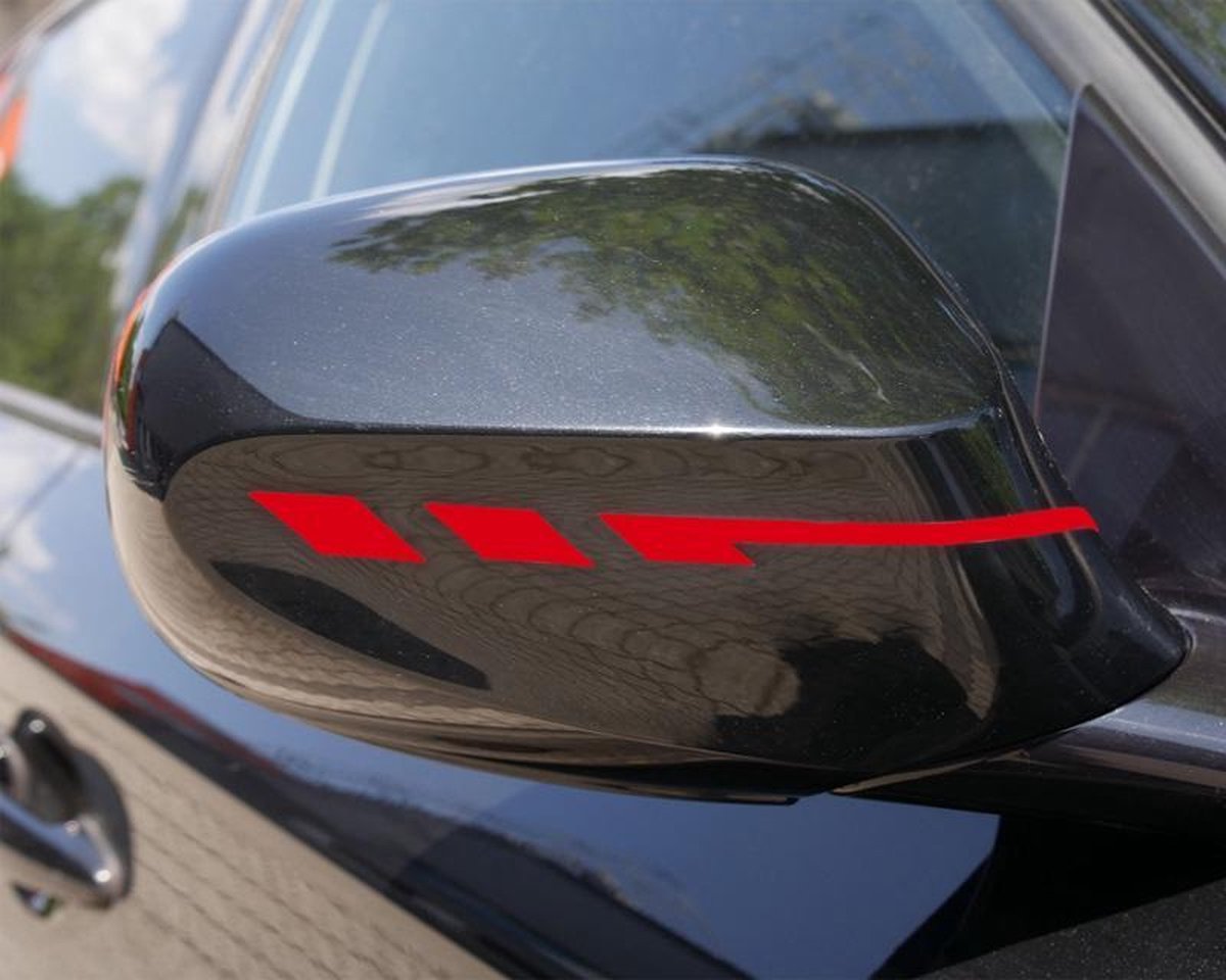 Pin striping Foliatec pour coques de rétroviseurs rouge - largeur = 1,3cm : 2x 35,5cm