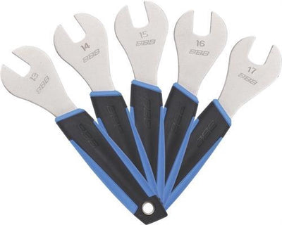 Jeu de clés à cône pour vélo Bbb – 5 pièces (13-17 mm) – entretien : moyeux, boîtiers de pédalier ou roulements de pédales – jeu de cônes - btl-25s