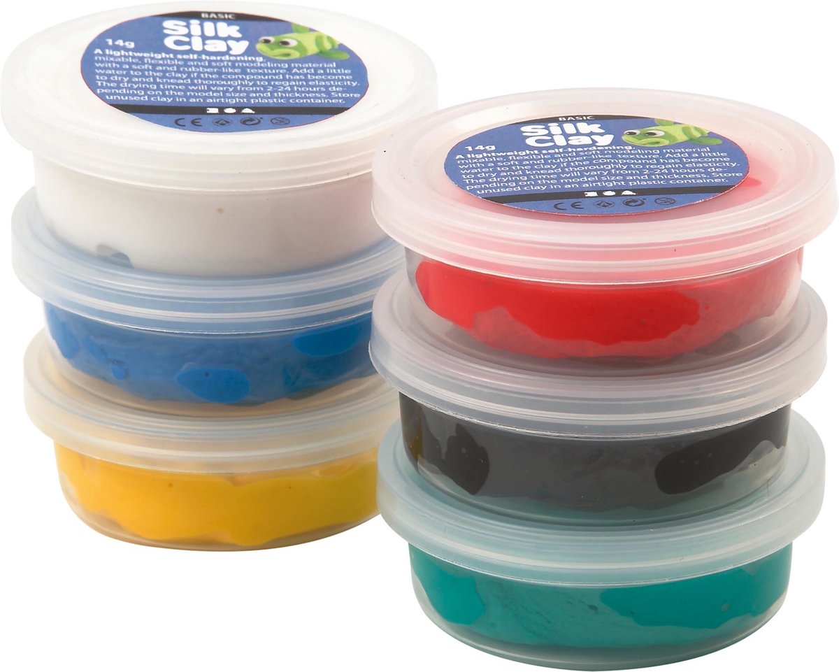 Couleurs standard en argile en soie, 6x14gr.