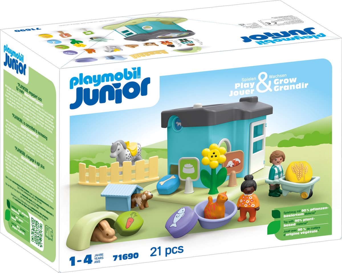 Playmobil 1.2.3. Pension animale avec machine d'alimentation 71690