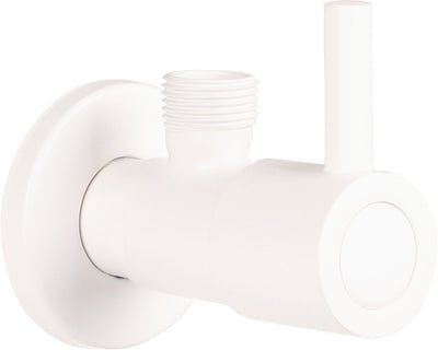 Robinet d'angle Differnz blanc mat - avec rosace - mitigeur WC