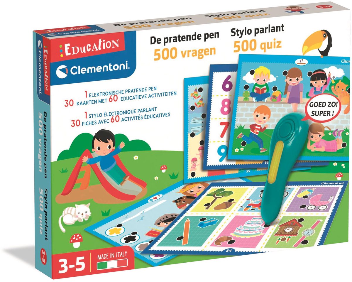 Éducation Clementoni - stylo parlant, 500 quiz