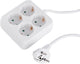 Prise Q-link - 4 voies - mise à la terre - carrée - 3 x 1,5 mm² - 1,5 m - blanche