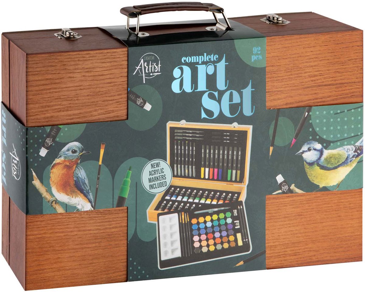 Creative craft group coffret à dessin en bois de luxe - 92 pièces