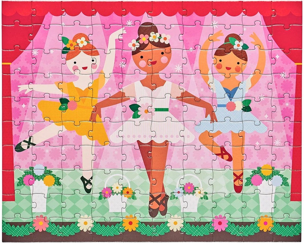 Petit puzzle collage recto verso ballerine 100 pièces