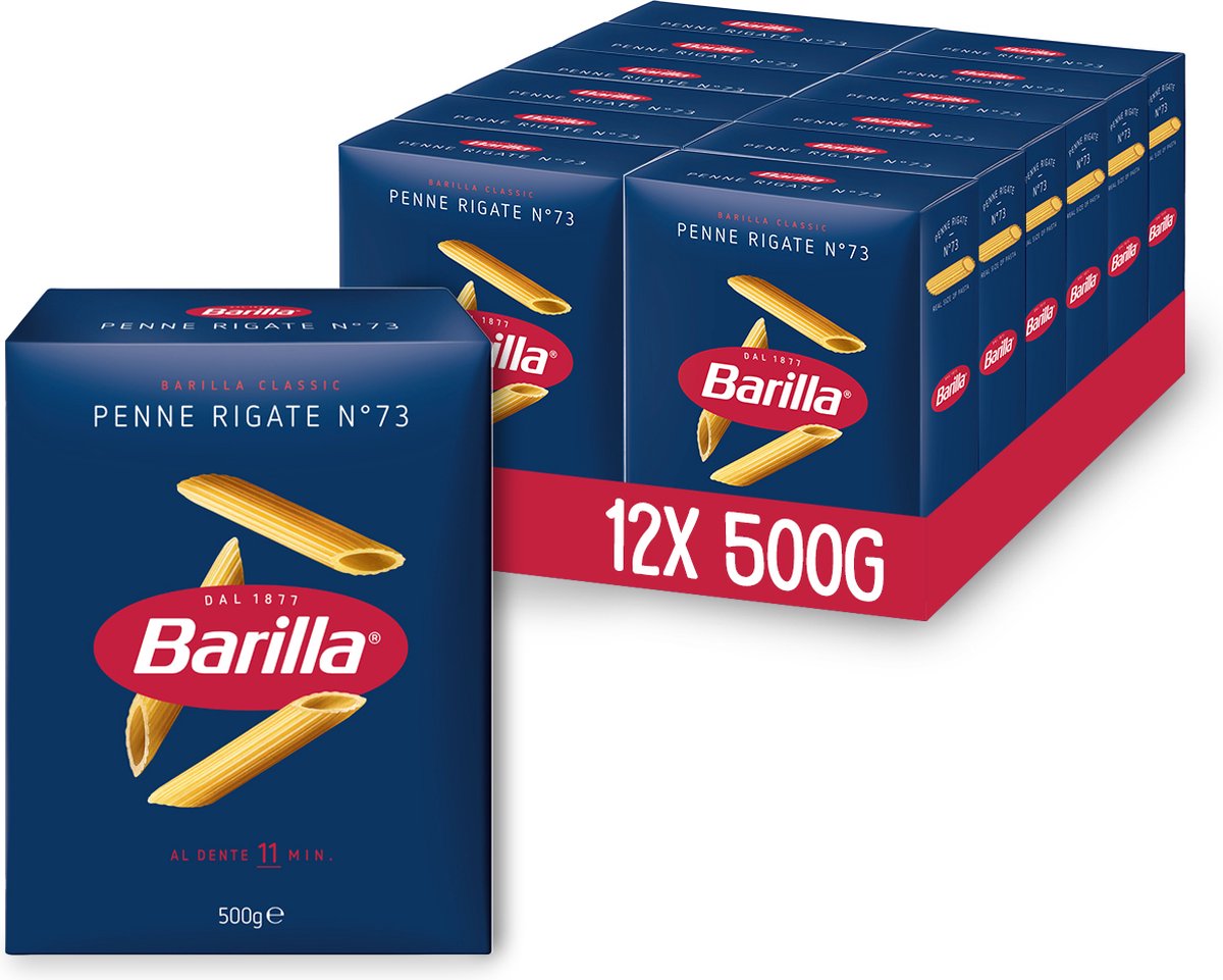 Barilla penne rigate - italienne traditionnelle - pâtes - 12 x 500g