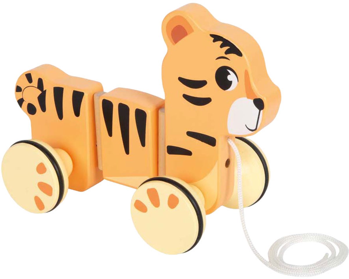 Small foot - animal de trait en bois tigre safari fsc