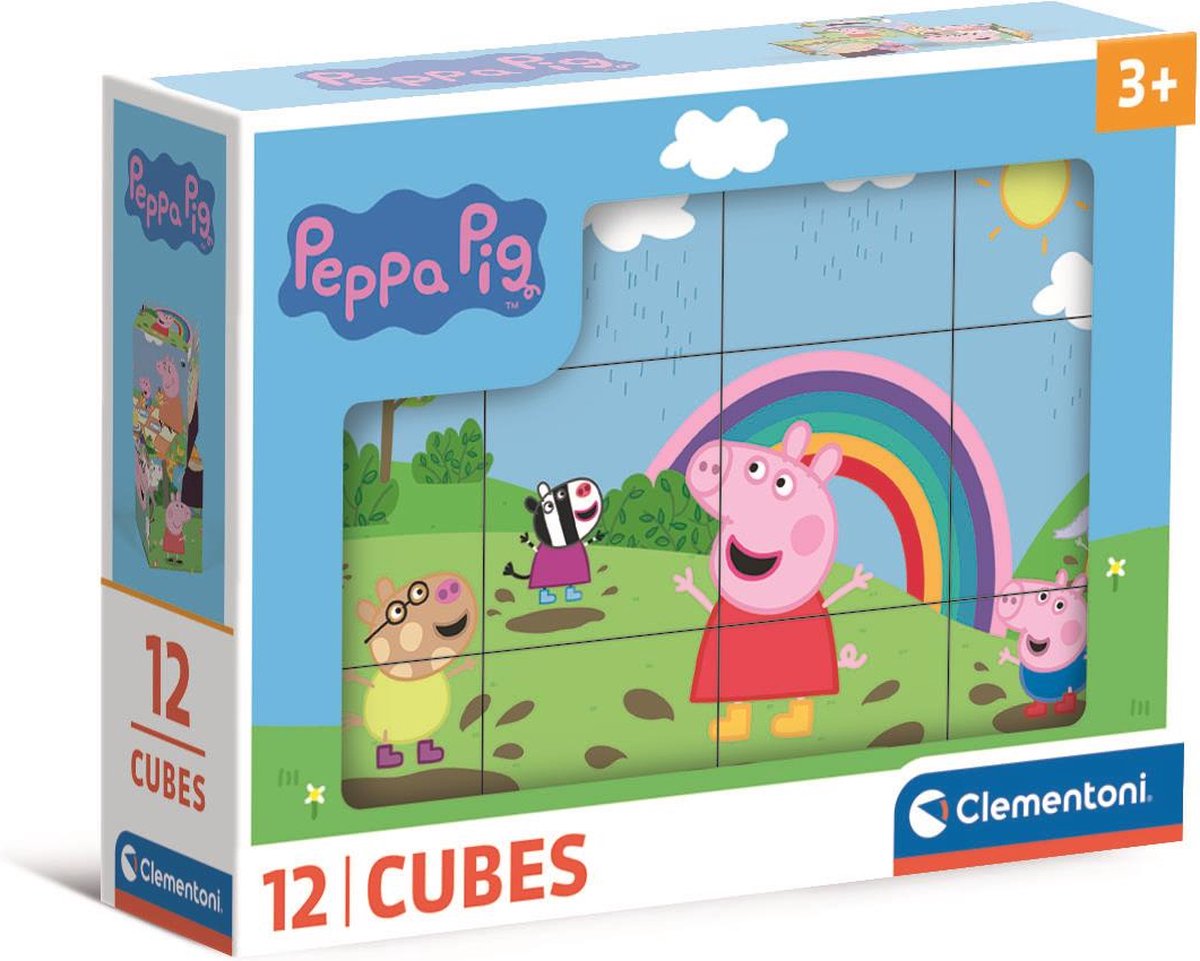 Clementoni - Puzzle 12 blocs - Peppa Pig - 6 images - à partir de 3 ans