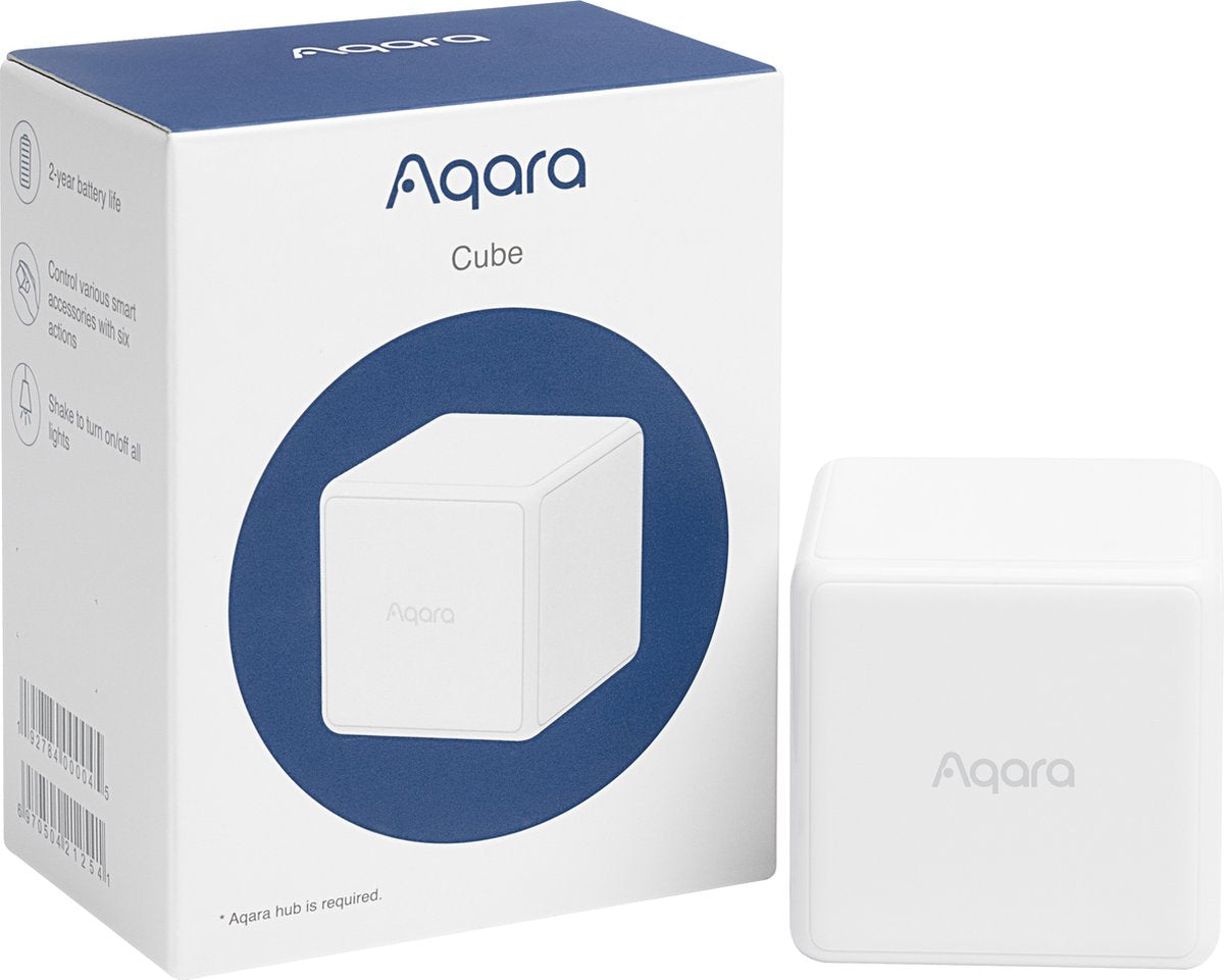 Télécommande cube Aqara (version officielle UE, approuvée CE) Zigbee – compatible avec Homey, Domoticz (plug-in), Home Assistant, Home Kit (via hub), Mi Home et plus encore.