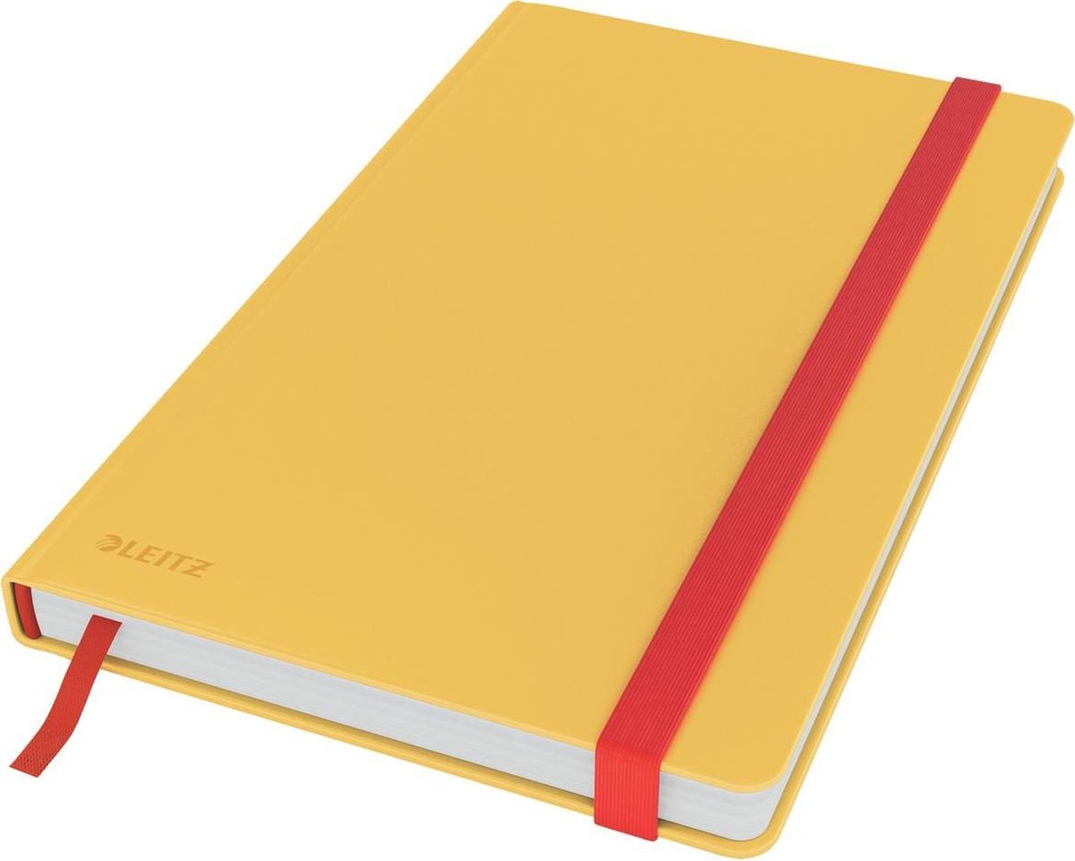 Leitz carnet confortable a5 ligné soft touch - carnet à couverture rigide - jaune chaud