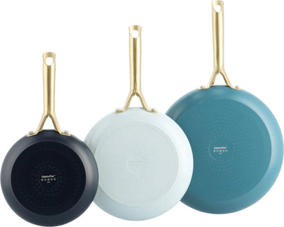 Ensemble de poêles à frire Greenpan Shades 3 pièces - 20 24 28 cm - revêtement antiadhésif sans PFA - ensemble de poêles à induction - poêle en céramique - passe au four jusqu'à 220°c - sans couvercle - côtier