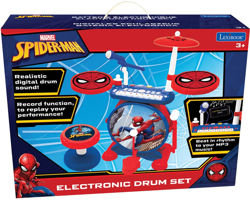 Lexibook my rock band spider-man batterie électronique lumineuse complète avec tabouret