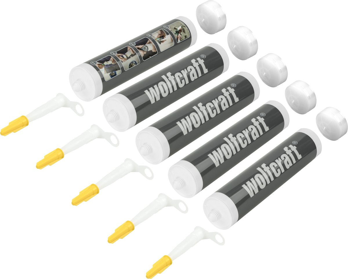 Wolfcraft - kit tube vide - 5 pièces - modèle vide pour jointoyer des carreaux avec coulis - 4044100