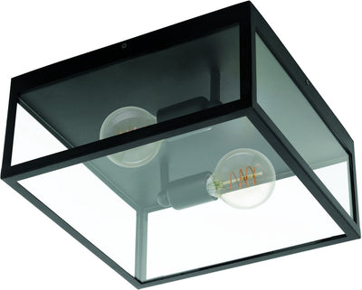 Plafonnier Eglo Charterhouse - e27 - 36 cm - verre - noir