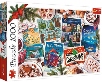 Trefl puzzle 1000 pièces - souvenirs d'hiver paysage hivernal.