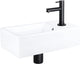 Ensemble fontaine à force Differnz - céramique - robinet droit noir mat - 40 x 22 x 11,5 cm