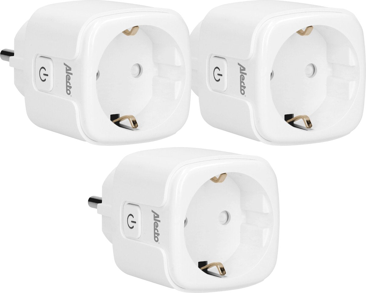 Alecto smart-plug20 triple - adaptateur WiFi intelligent avec compteur d'énergie - 16a 3680w -3 pièces
