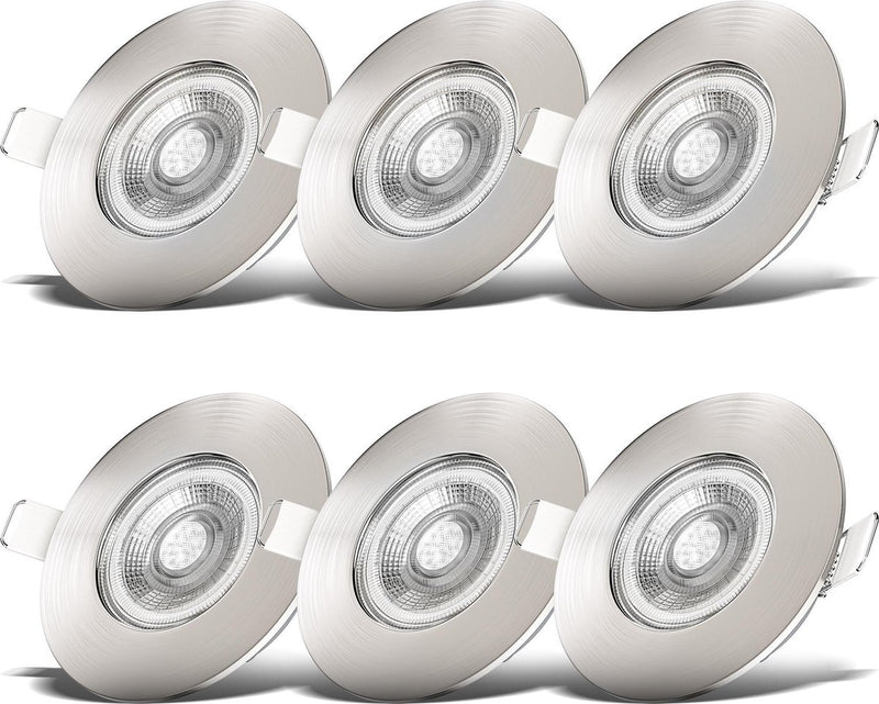 B.k.licht b.klicht - spots encastrables pour salle de bain - lot de 6 - éclairage de salle de bain LED - spots - ip44 - ø9cm - 3 000k - 460lm - 5w