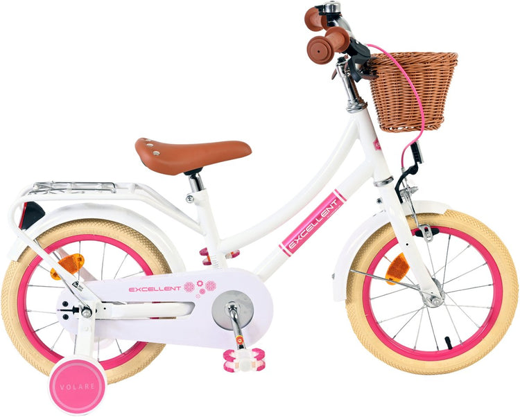 Vélo pour enfants Volare Excellent - Filles - 14 pouces - Blanc